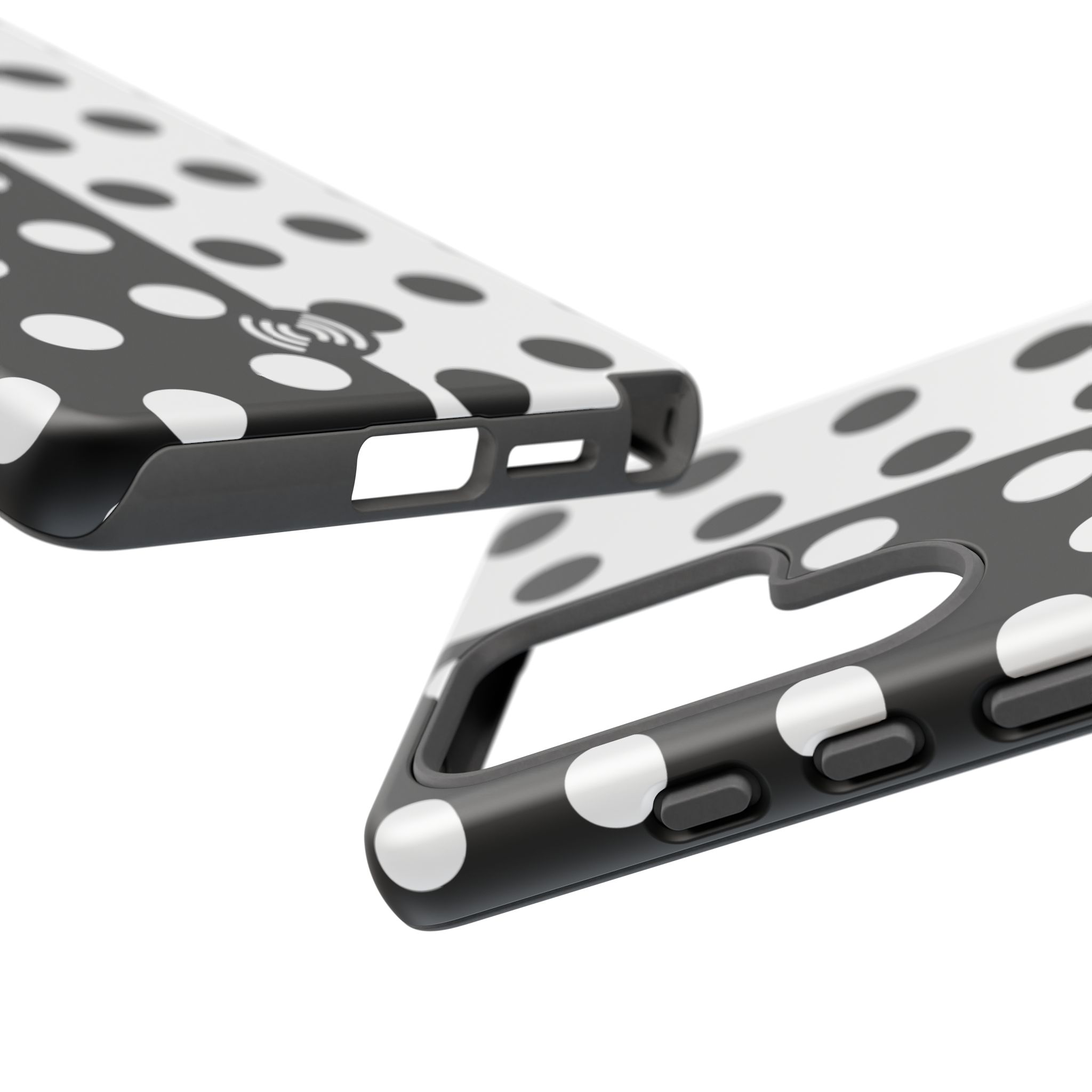 Polka Dot Black & White Split Design Phone Case — Cellfinds - Image 105
