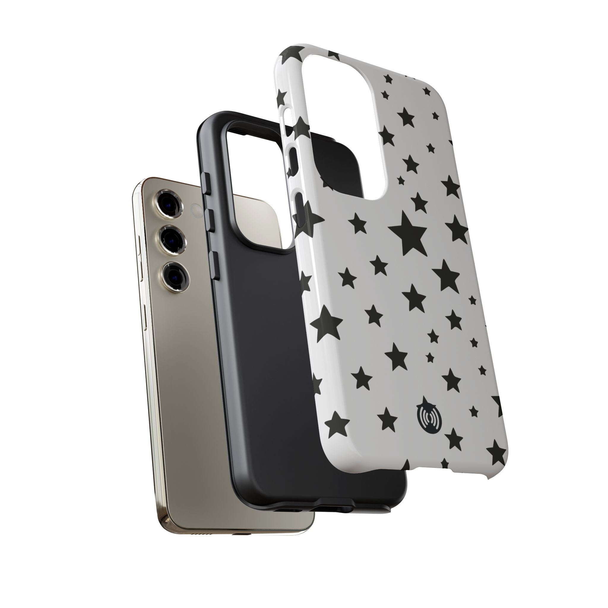 Black Stars on White Phone Case | Cellfinds - Image 4