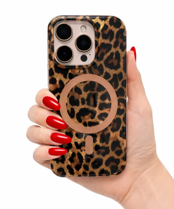 Stylish Brown Leopard Print with MagSafe iPhone Case