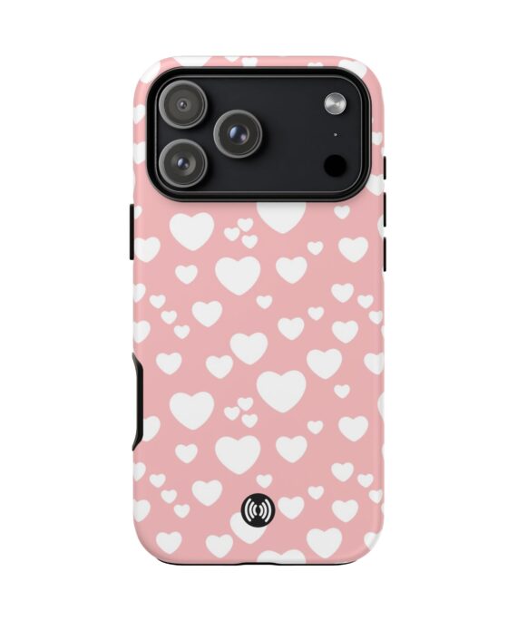 Pink heart cute phone case for iPhone and Samsung by CellFinds