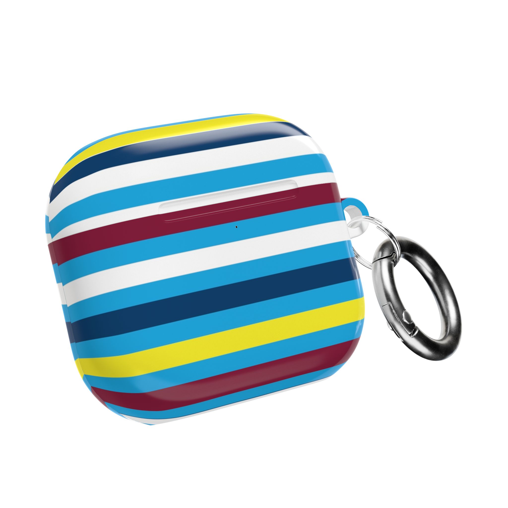 Striped Bluetooth AirPod Case — Coastal Blue Multicolor Protective Cover