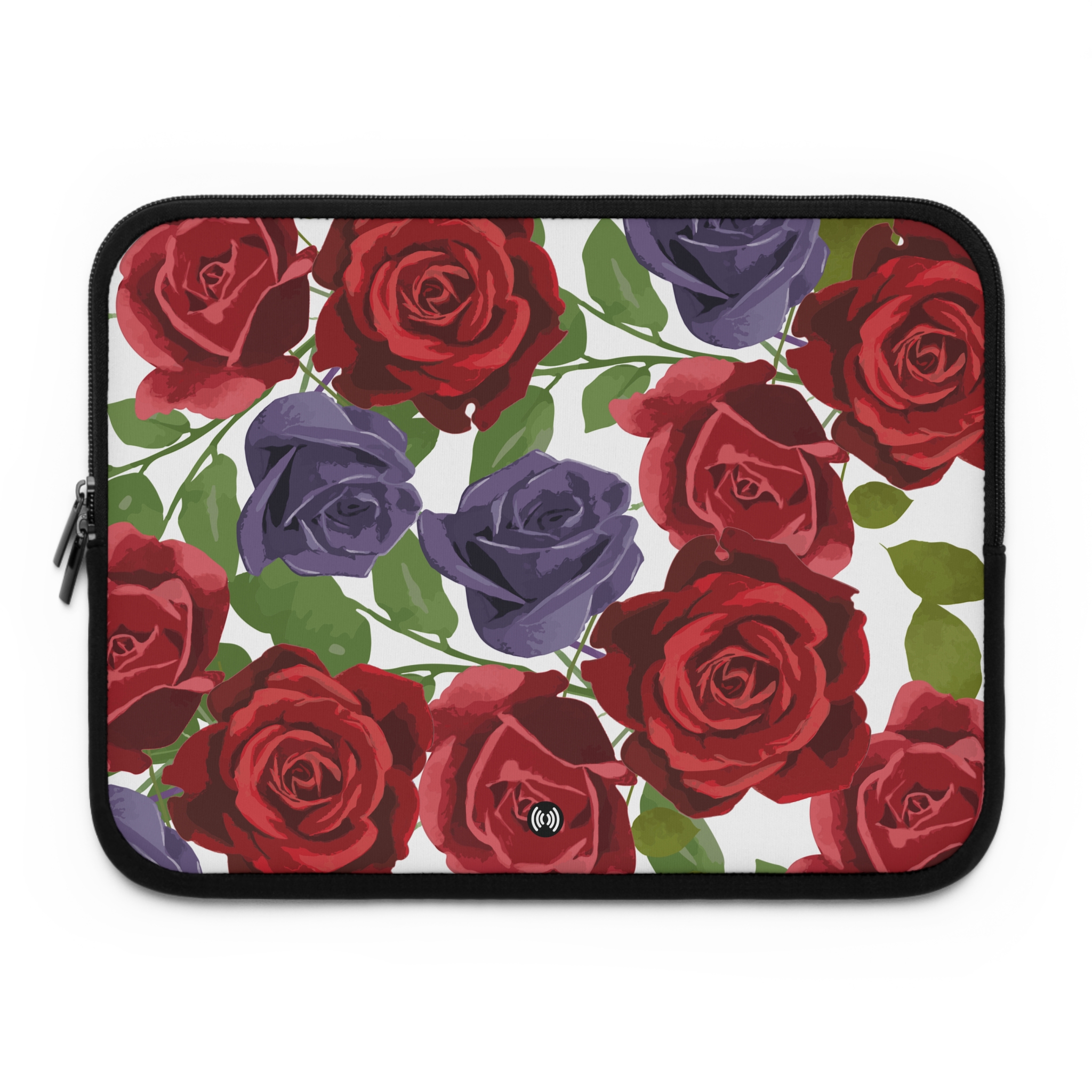Rose Pattern Laptop Sleeve — Red & Purple Floral Protective Case - Image 3