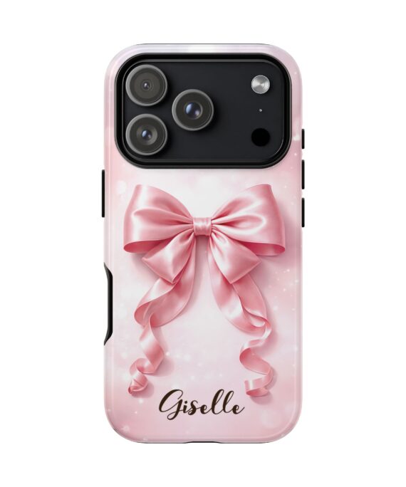 Pink Ribbon Bow Personalized Phone Case