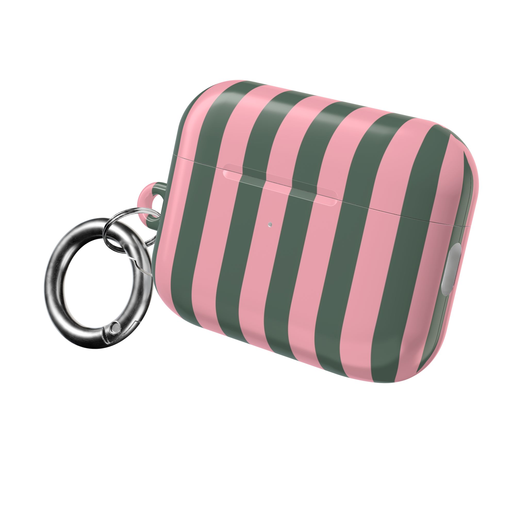 Pink & Olive Stripe AirPod Case — Retro Chic Protective Cover - Image 7