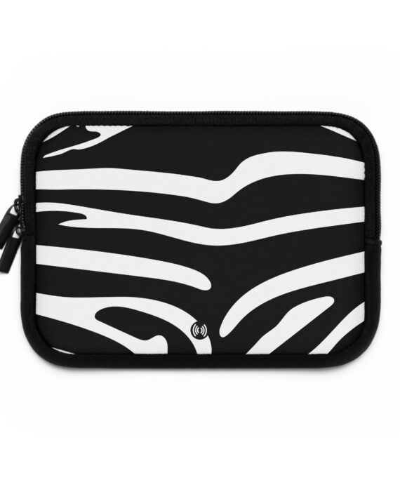Zebra Print Laptop Sleeve — Black & White Protective Neoprene Case