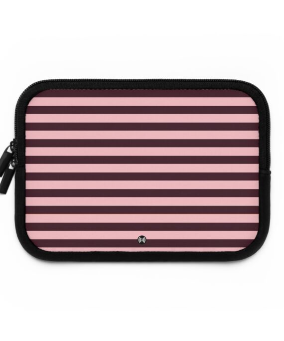 Pink & Burgundy Striped Laptop Sleeve — Slim Protective Case for 13" Laptops