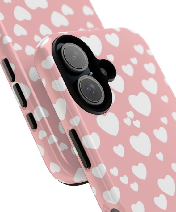 Pink heart cute phone case for iPhone and Samsung by CellFinds