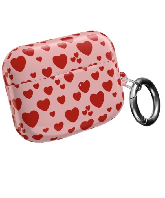Pink Red Heart AirPod Case