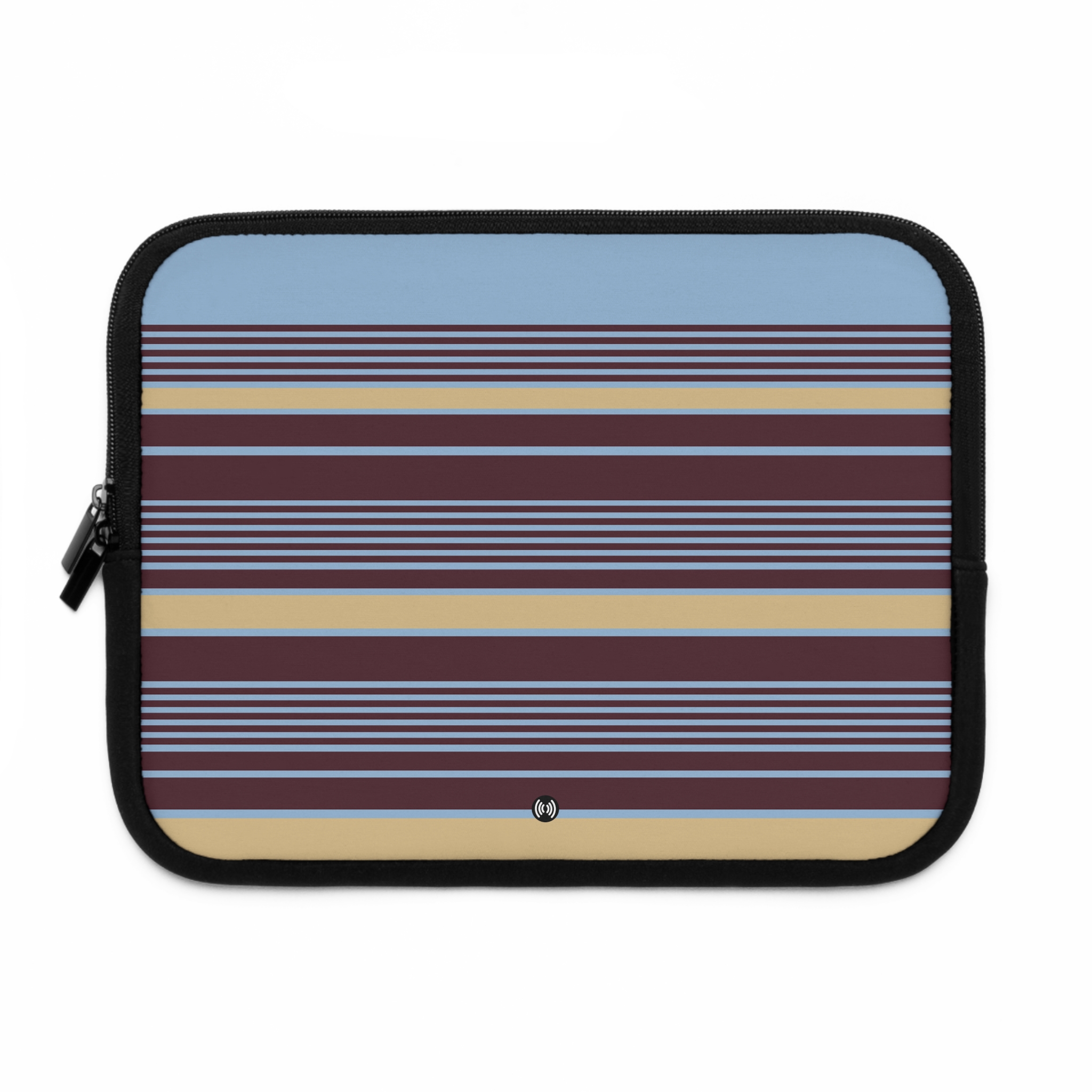 Striped Laptop Sleeve — Retro Blue & Maroon Protective Case - Image 2