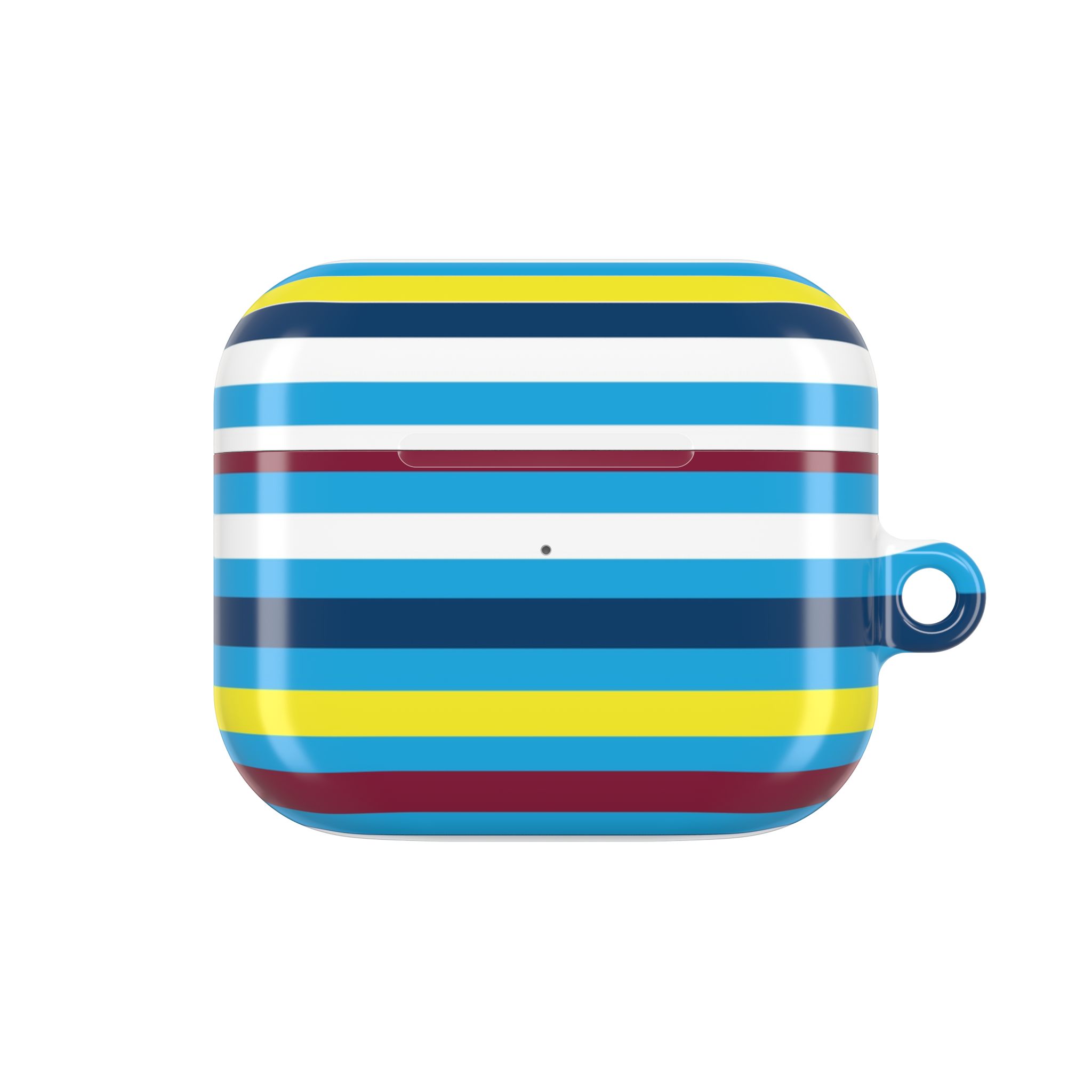 Striped Bluetooth AirPod Case — Coastal Blue Multicolor Protective Cover - Image 5