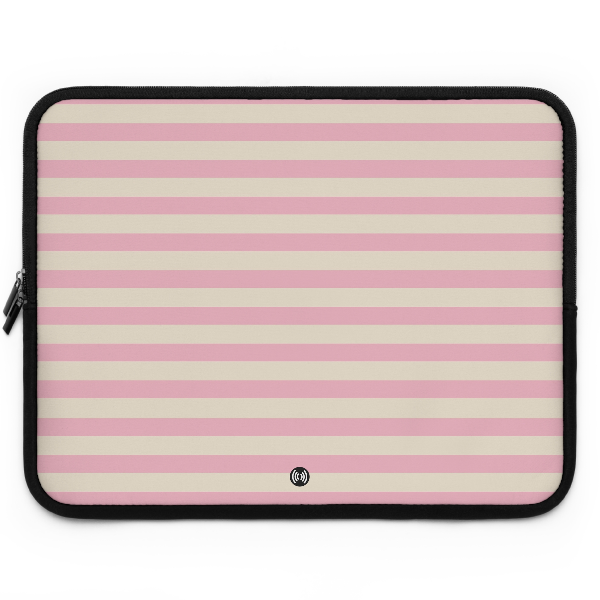 Pink Stripe Laptop Sleeve — Pastel Pink & Cream Protective Case - Image 11