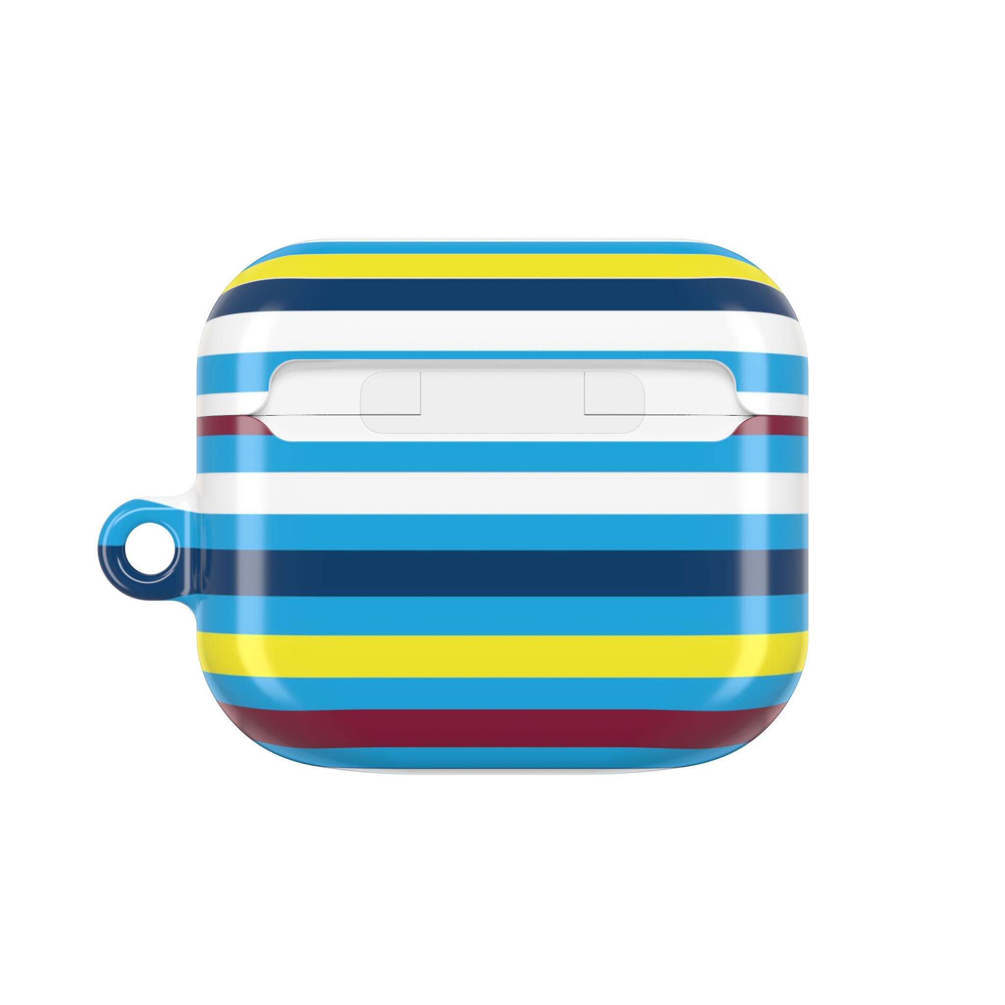 Striped Bluetooth AirPod Case — Coastal Blue Multicolor Protective Cover - Image 4