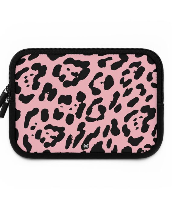 Pink Leopard Print Laptop Sleeve — Cute Protective Neoprene Case