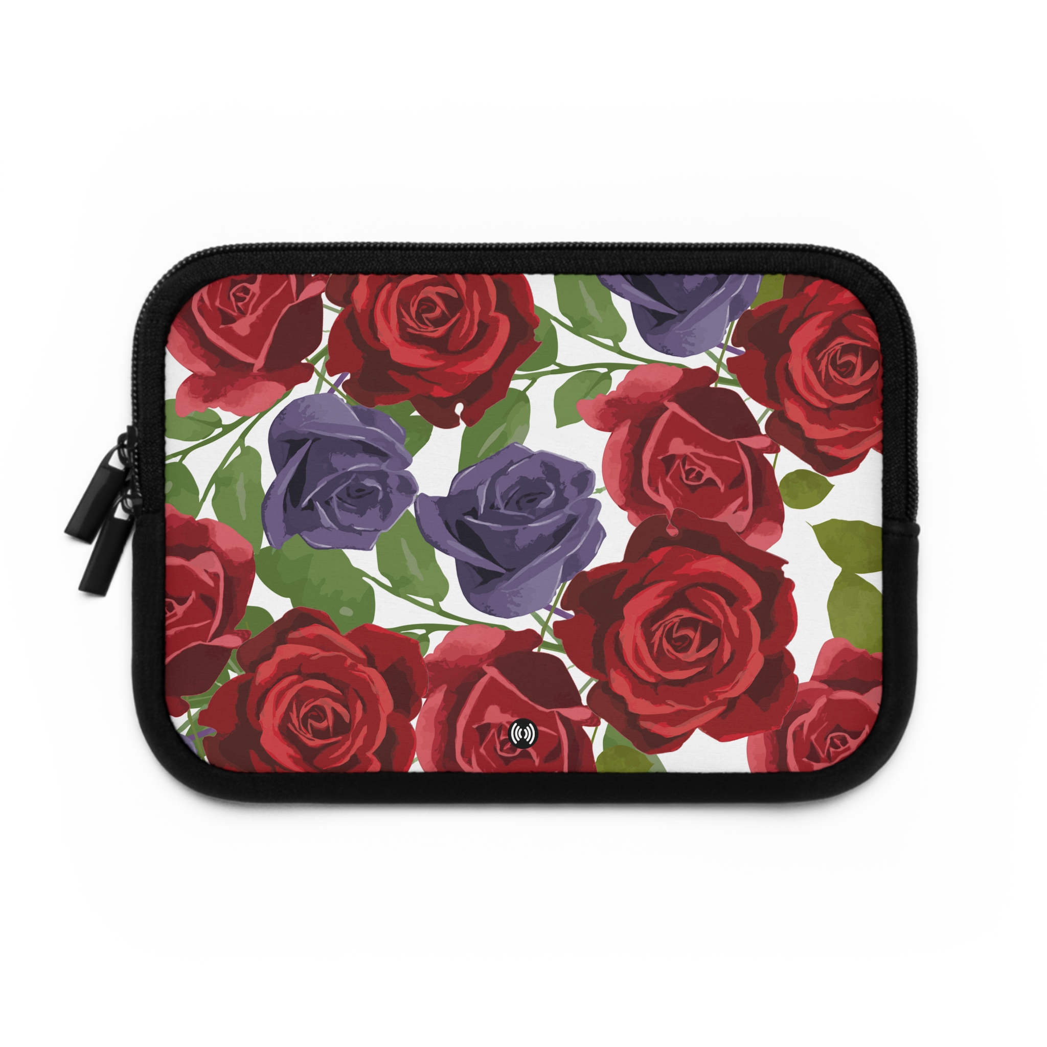 Rose Pattern Laptop Sleeve — Red & Purple Floral Protective Case