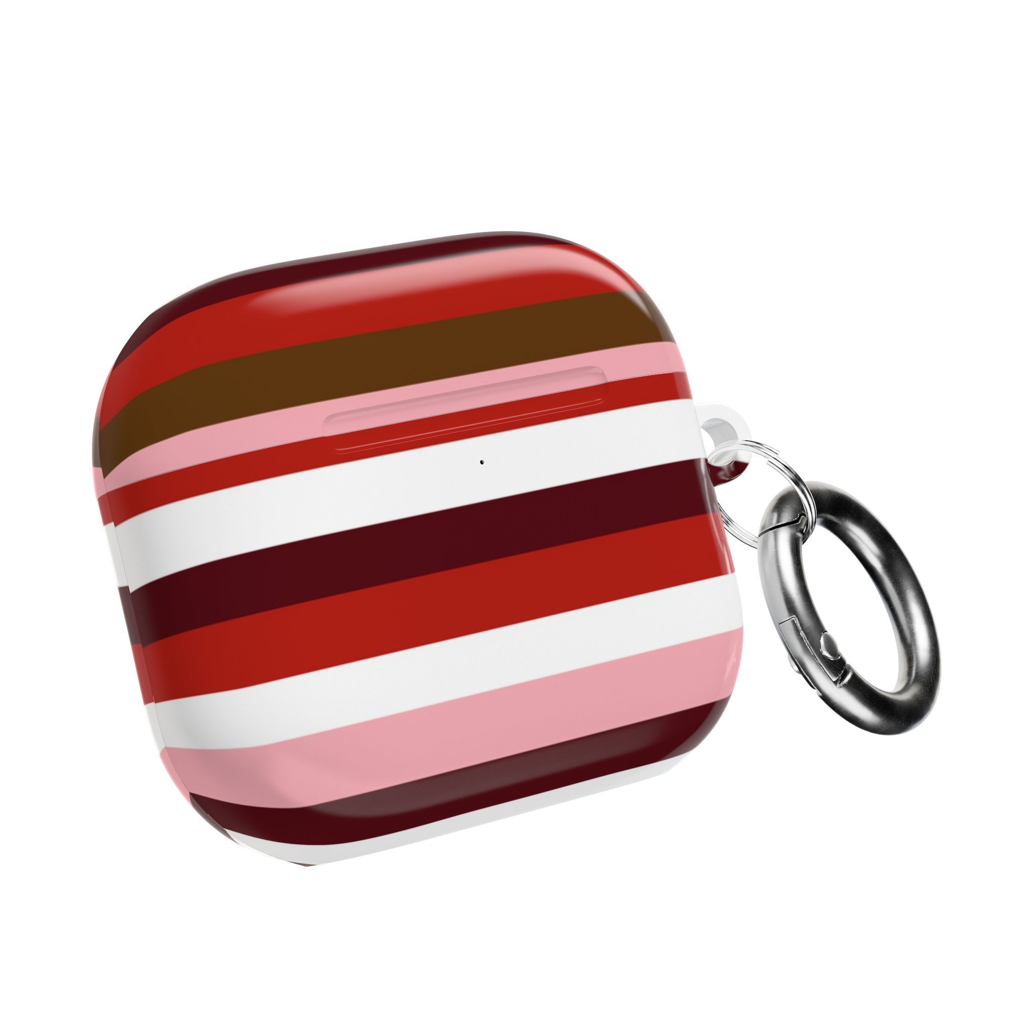 Striped Pink & Red AirPod Case — Retro Candy Stripe Protective Case