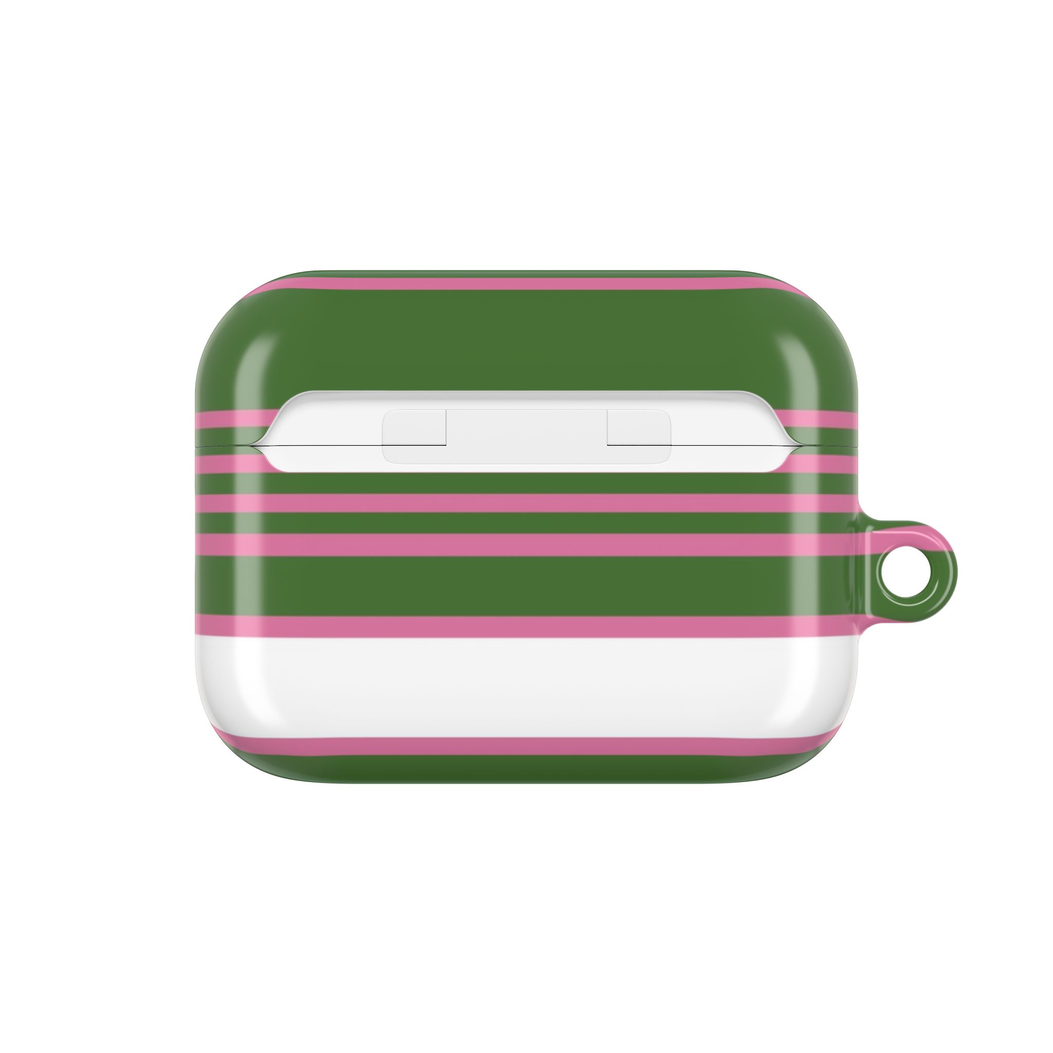 Striped Green & Pink AirPod Case — Cute Retro Stripe Protective Cover - Image 7