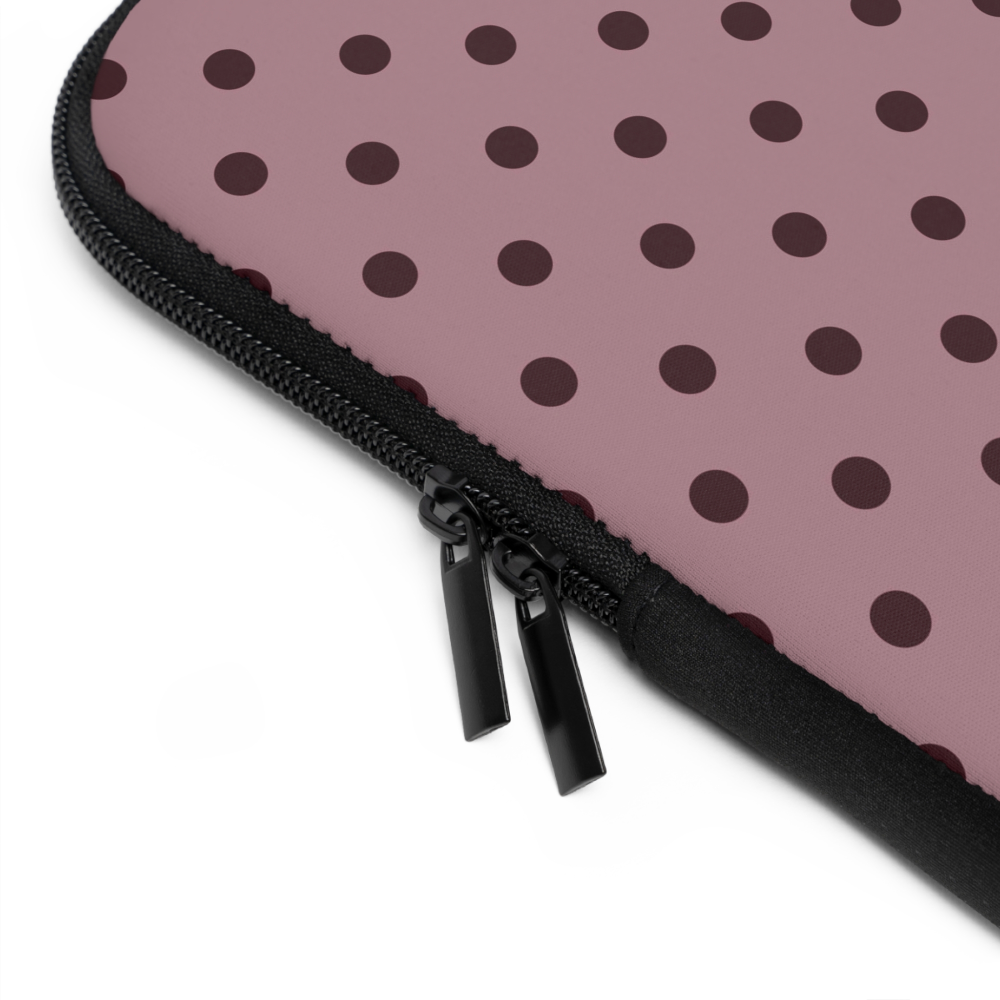 Pink Polka Dot Laptop Sleeve – Dusty Rose Protective Case - Image 9