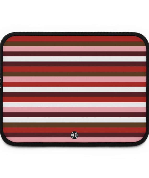 Red & Pink Striped Laptop Case Sleeve