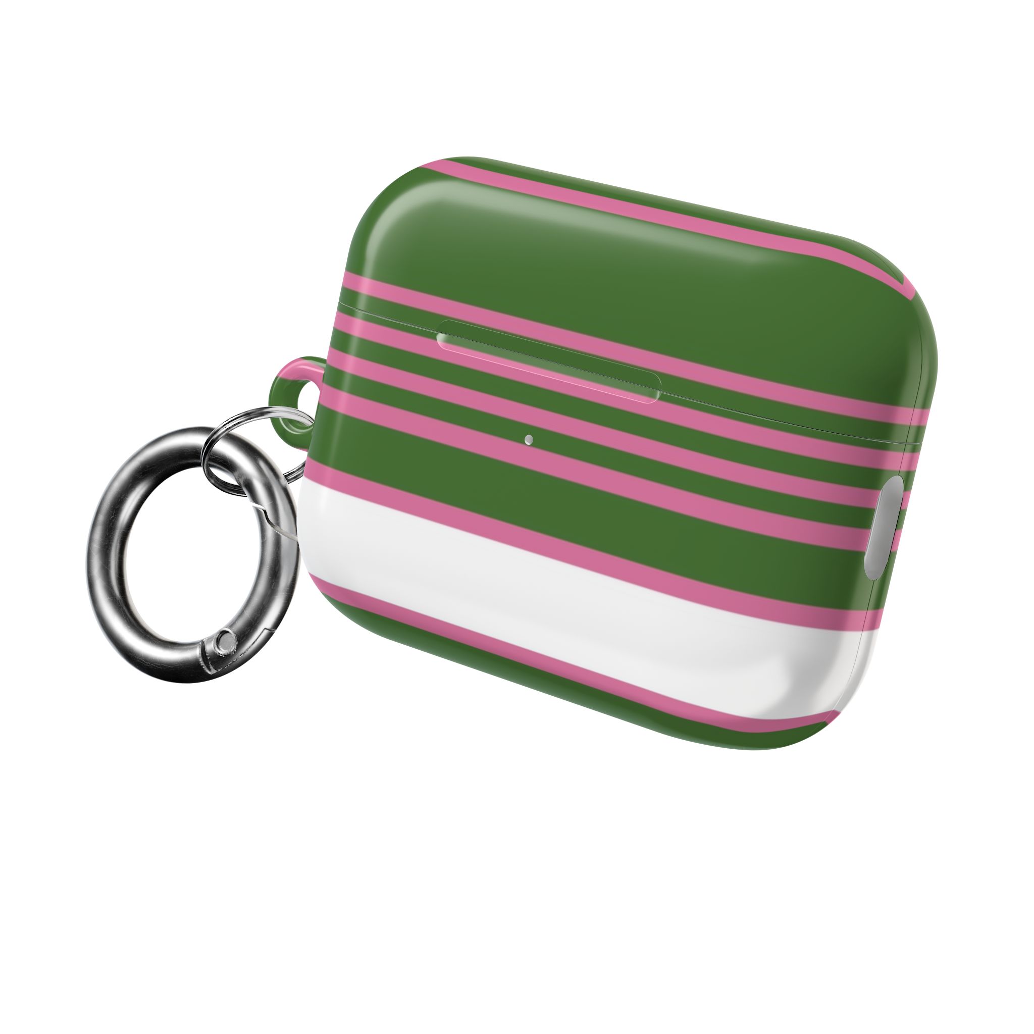 Striped Green & Pink AirPod Case — Cute Retro Stripe Protective Cover - Image 8