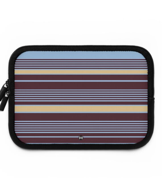 Striped Laptop Sleeve — Retro Blue & Maroon Protective Case