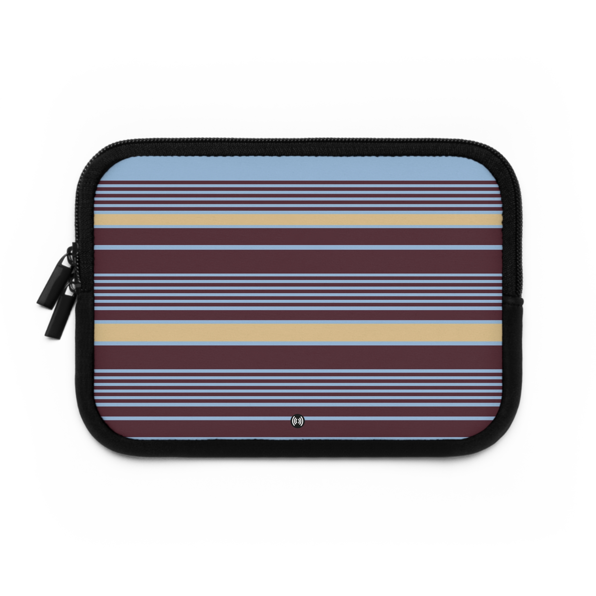 Striped Laptop Sleeve — Retro Blue & Maroon Protective Case