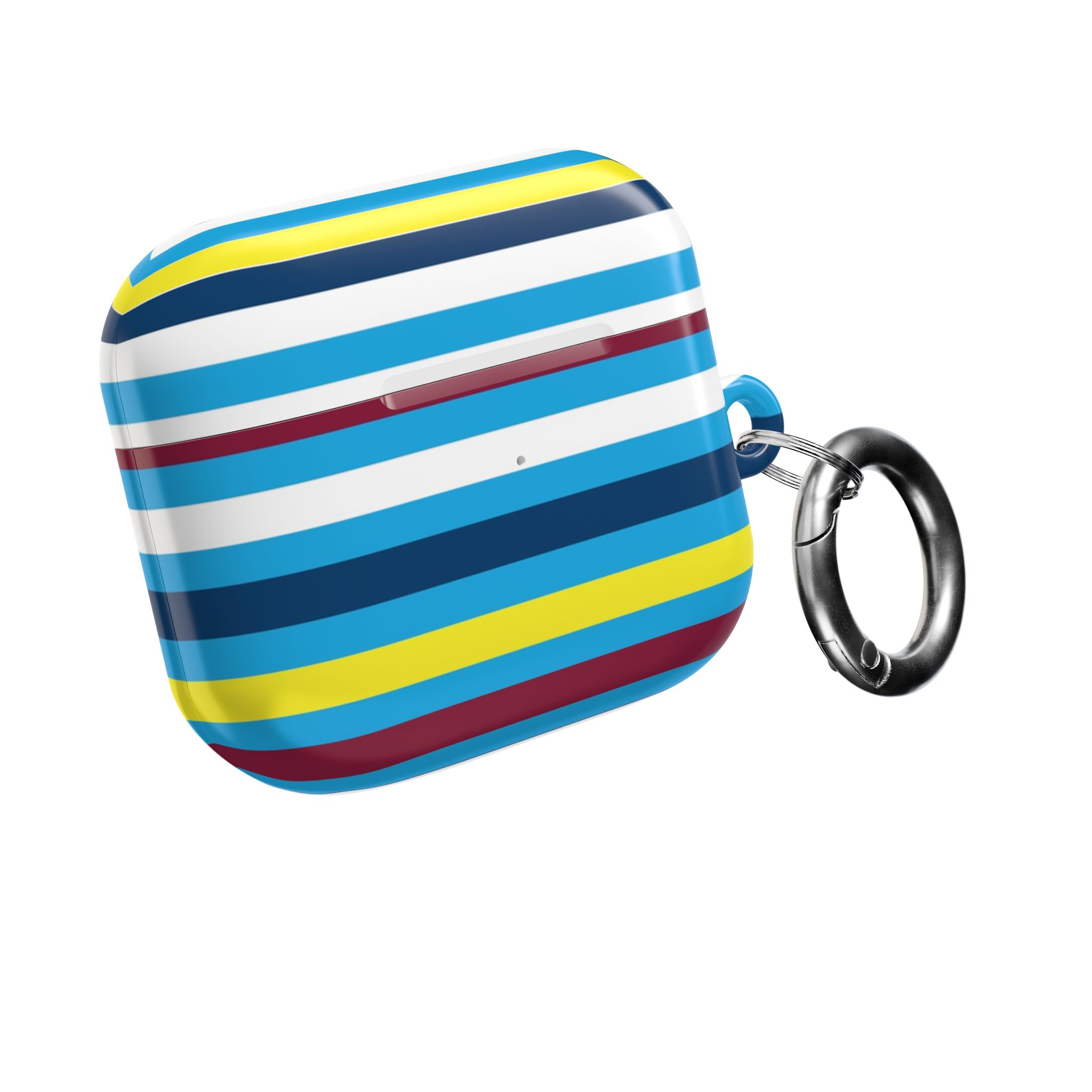 Striped Bluetooth AirPod Case — Coastal Blue Multicolor Protective Cover - Image 3