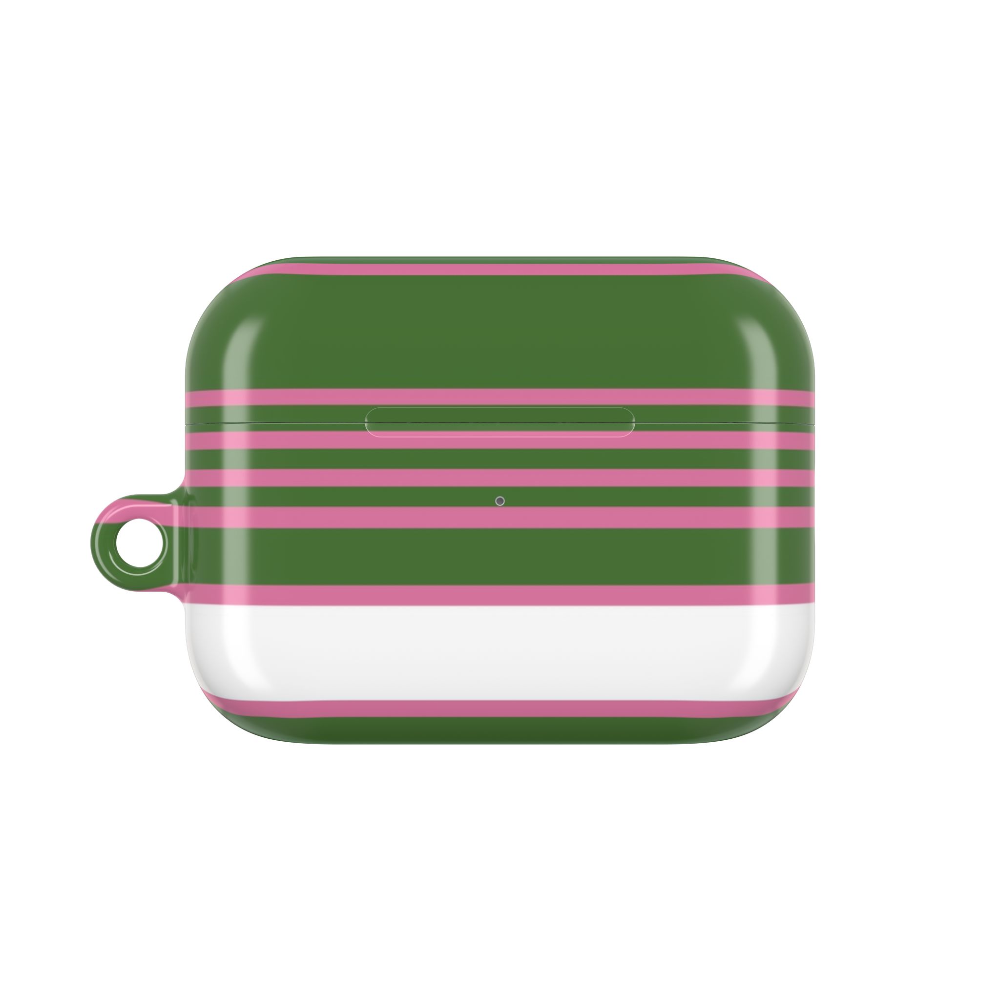 Striped Green & Pink AirPod Case — Cute Retro Stripe Protective Cover - Image 6