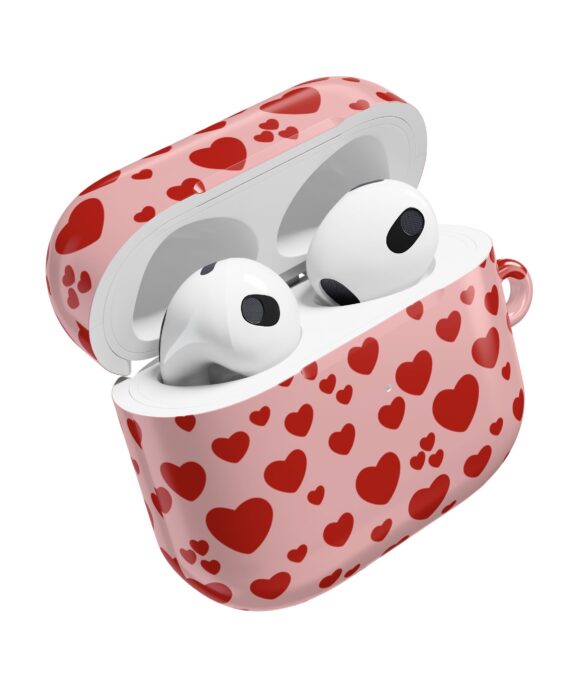 Pink Red Heart AirPod Case