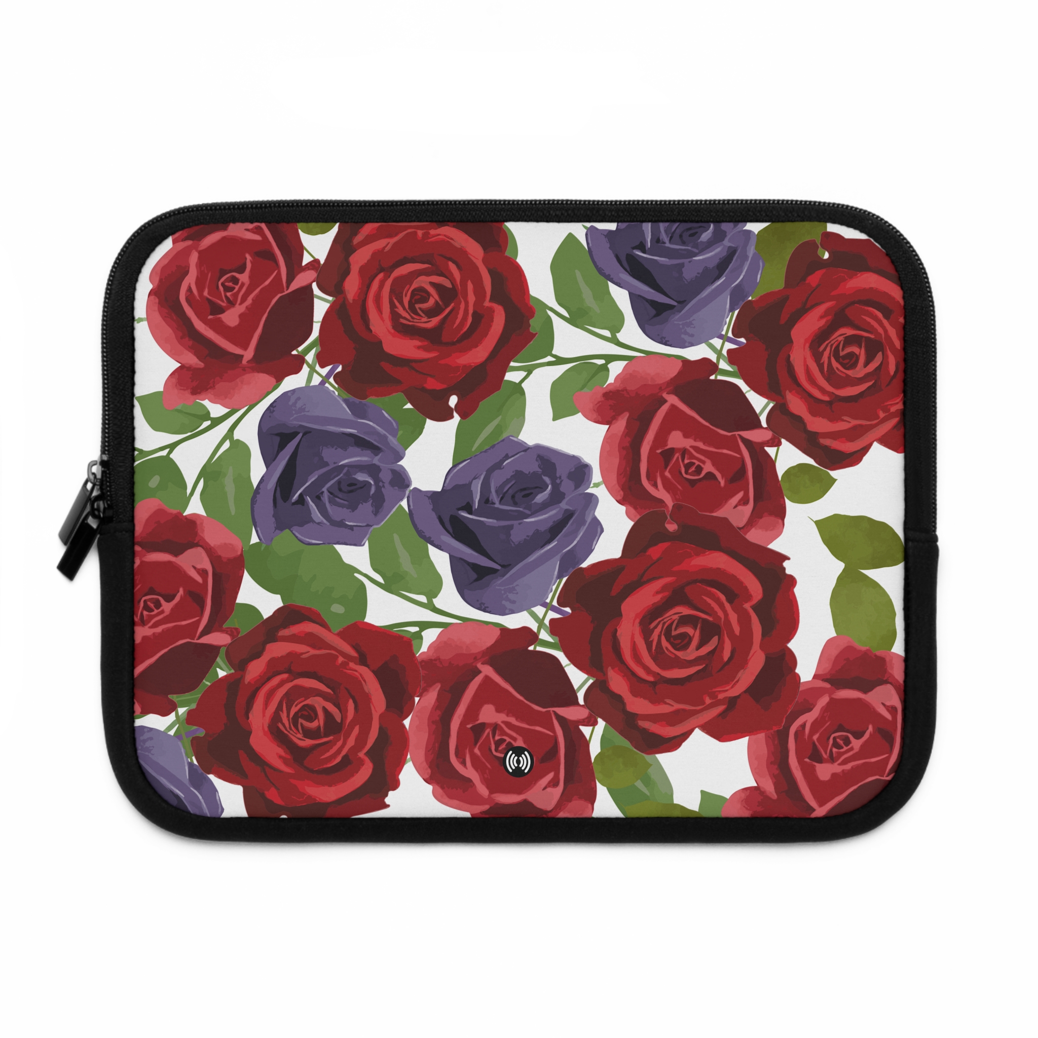 Rose Pattern Laptop Sleeve — Red & Purple Floral Protective Case - Image 2