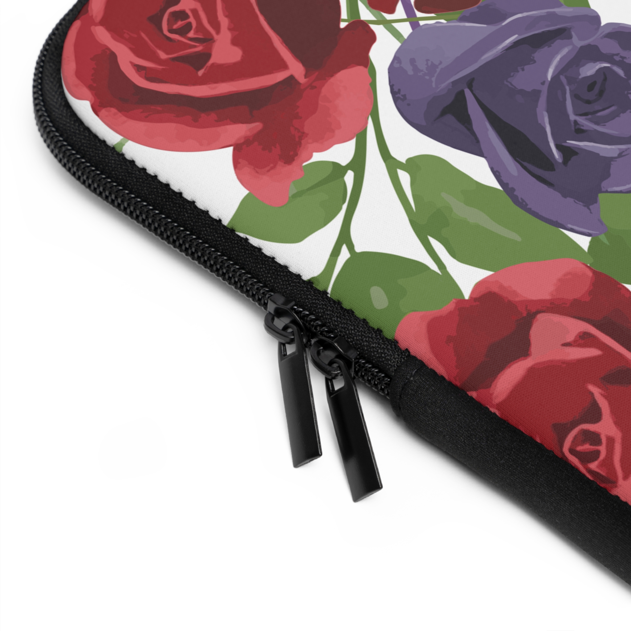 Rose Pattern Laptop Sleeve — Red & Purple Floral Protective Case - Image 5