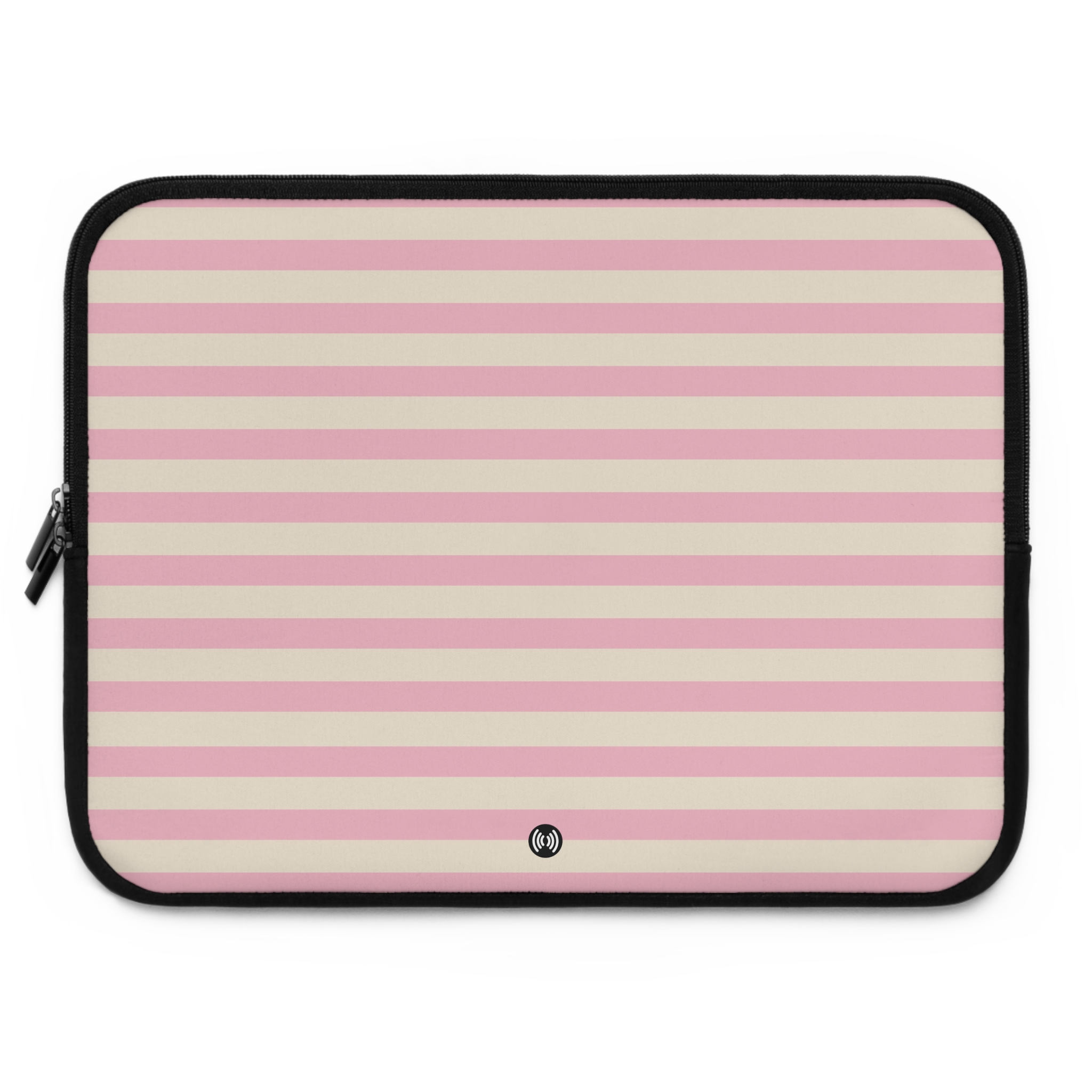 Pink Stripe Laptop Sleeve — Pastel Pink & Cream Protective Case - Image 7