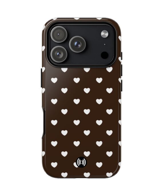 Brown Heart Pattern Phone Case