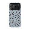 Blue and brown polka dot magnetic phone case