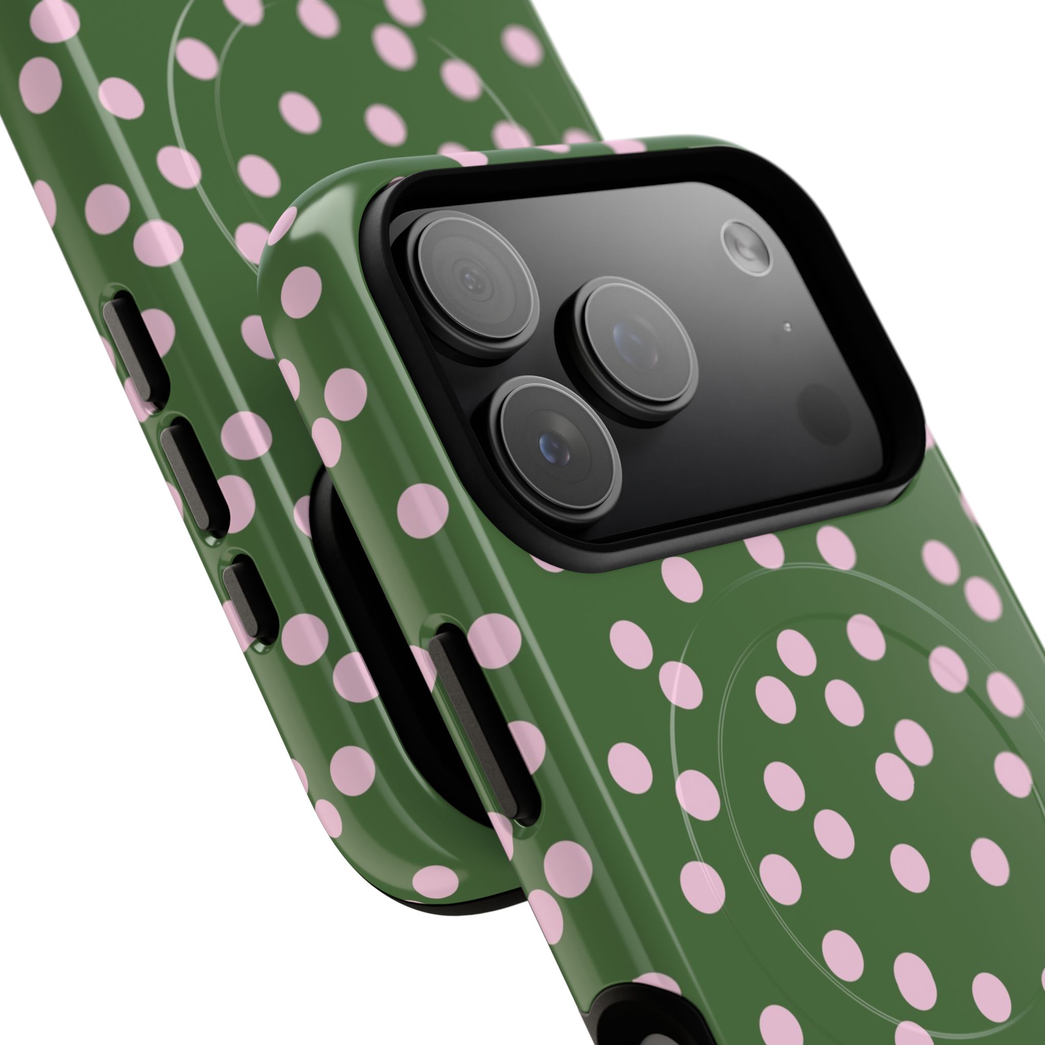 Green Polka Dot Tough Magnetic Phone Case — Slim Protective MagSafe-Compatible Cover - Image 22