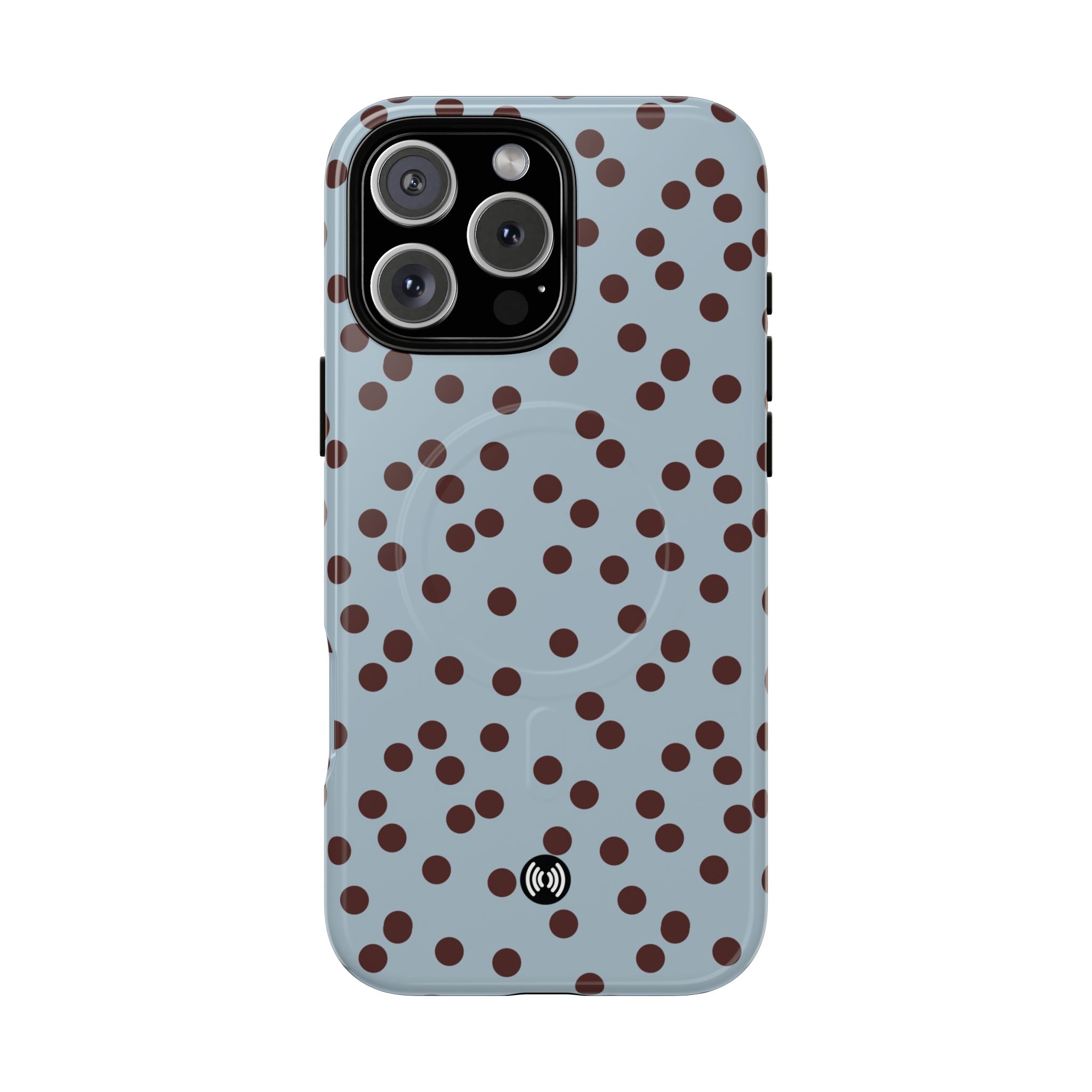 Polka Dot Magnetic Phone Case — Blue with Brown Spots (Tough Magnetic Case) - Image 12