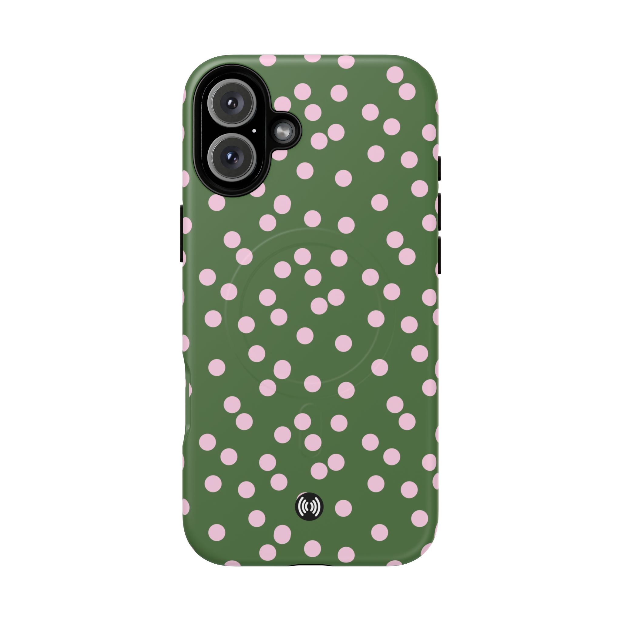 Green Polka Dot Tough Magnetic Phone Case — Slim Protective MagSafe-Compatible Cover - Image 16