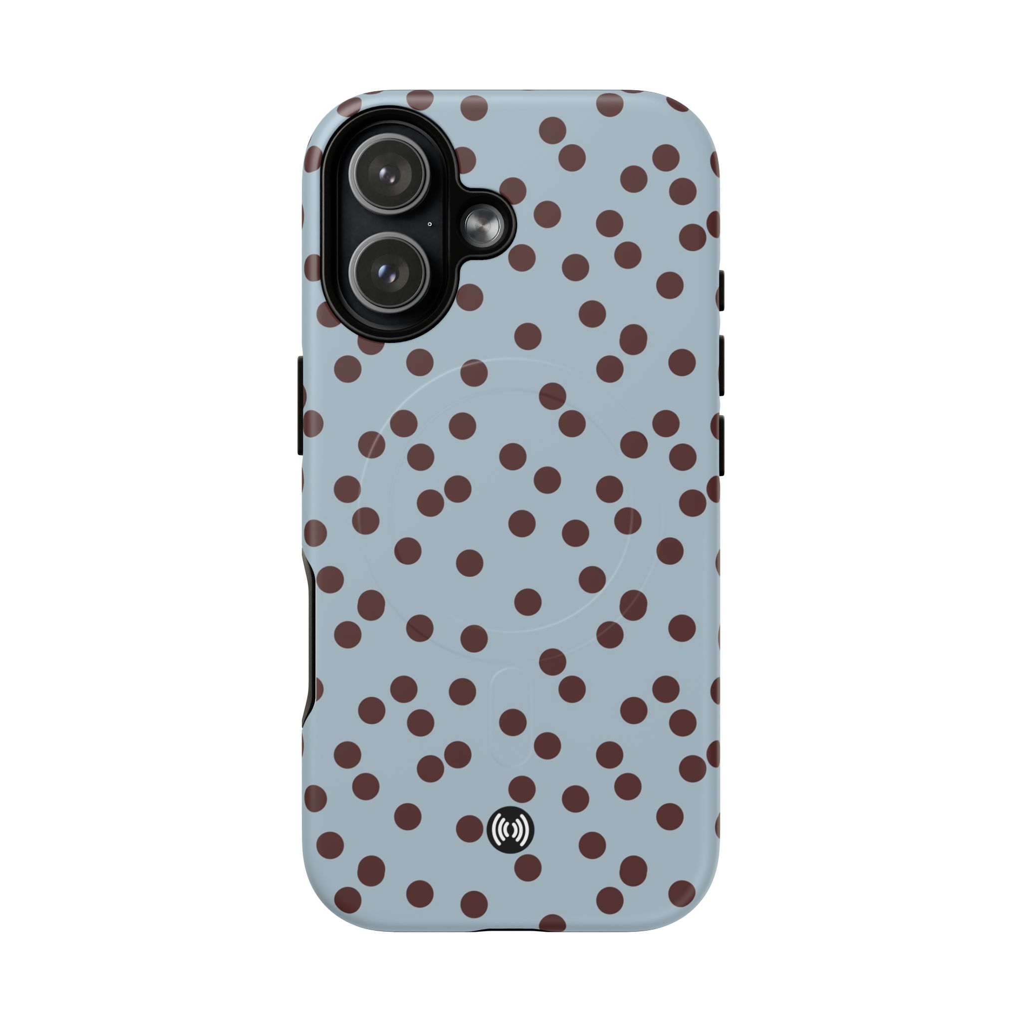 Polka Dot Magnetic Phone Case — Blue with Brown Spots (Tough Magnetic Case) - Image 20