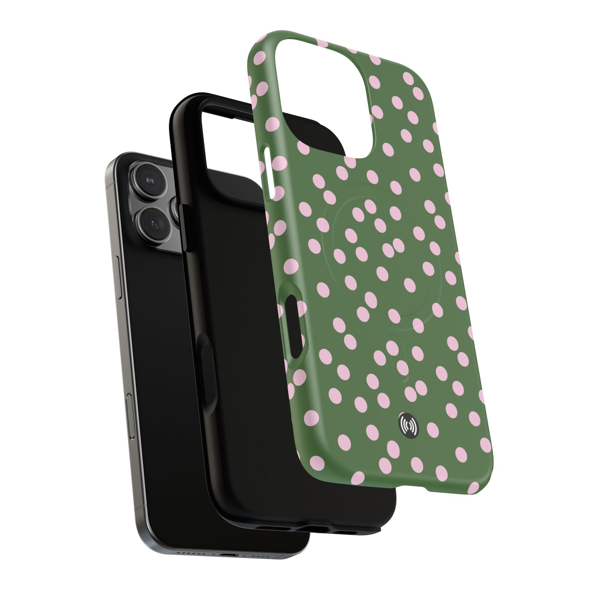 Green Polka Dot Tough Magnetic Phone Case — Slim Protective MagSafe-Compatible Cover - Image 12
