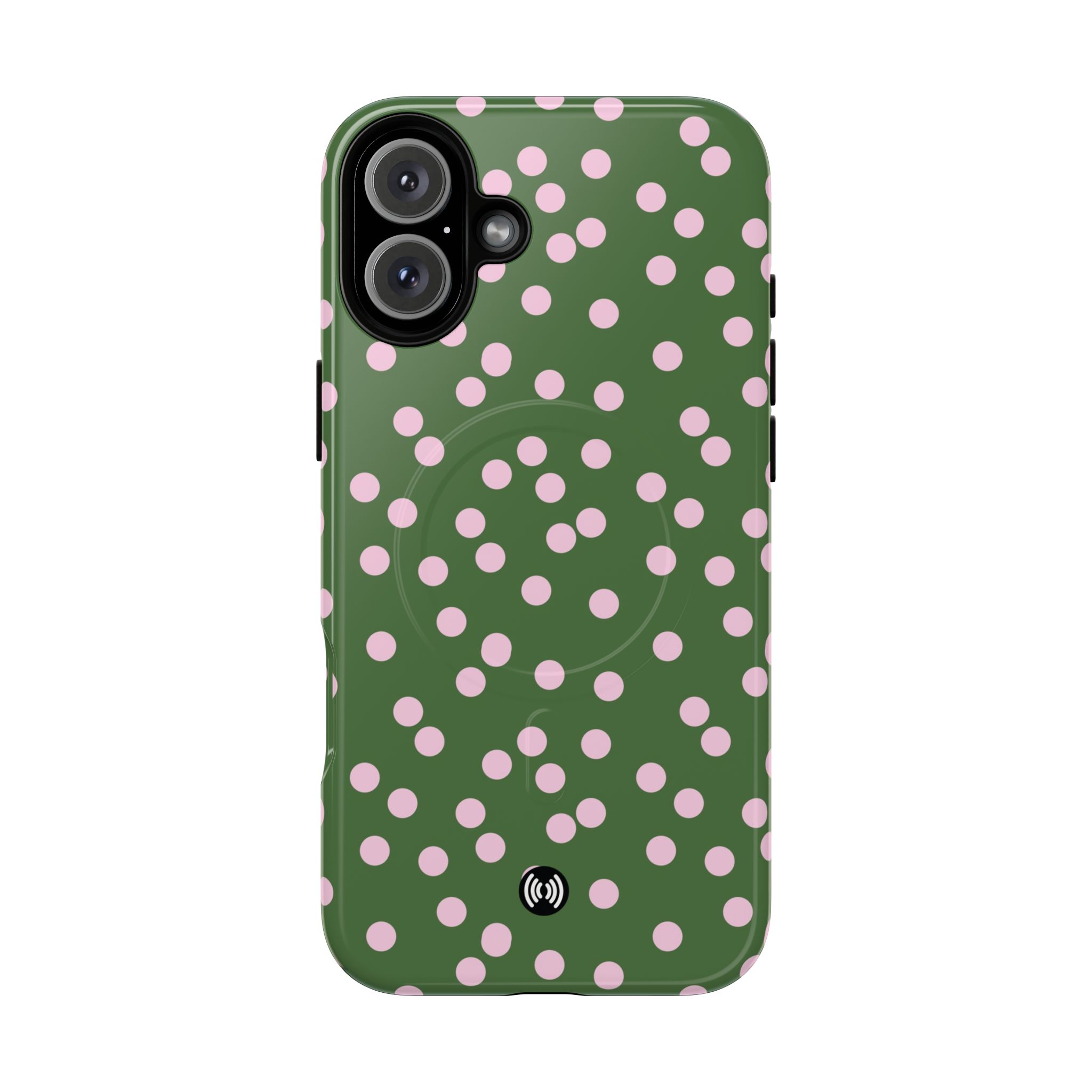 Green Polka Dot Tough Magnetic Phone Case — Slim Protective MagSafe-Compatible Cover - Image 15