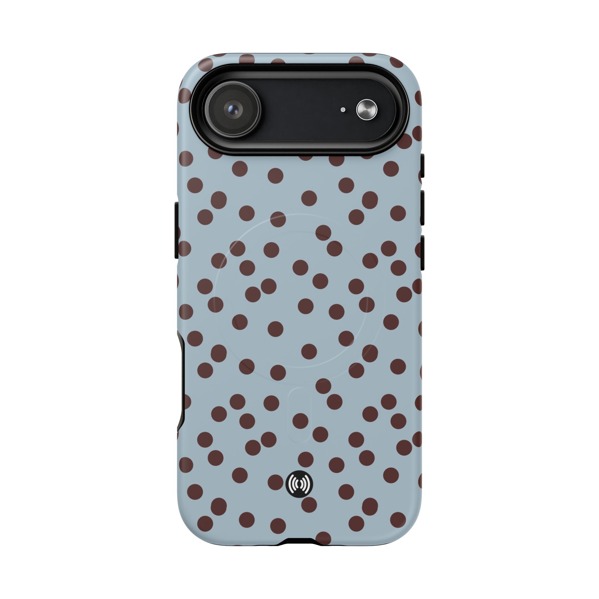 Polka Dot Magnetic Phone Case — Blue with Brown Spots (Tough Magnetic Case) - Image 22
