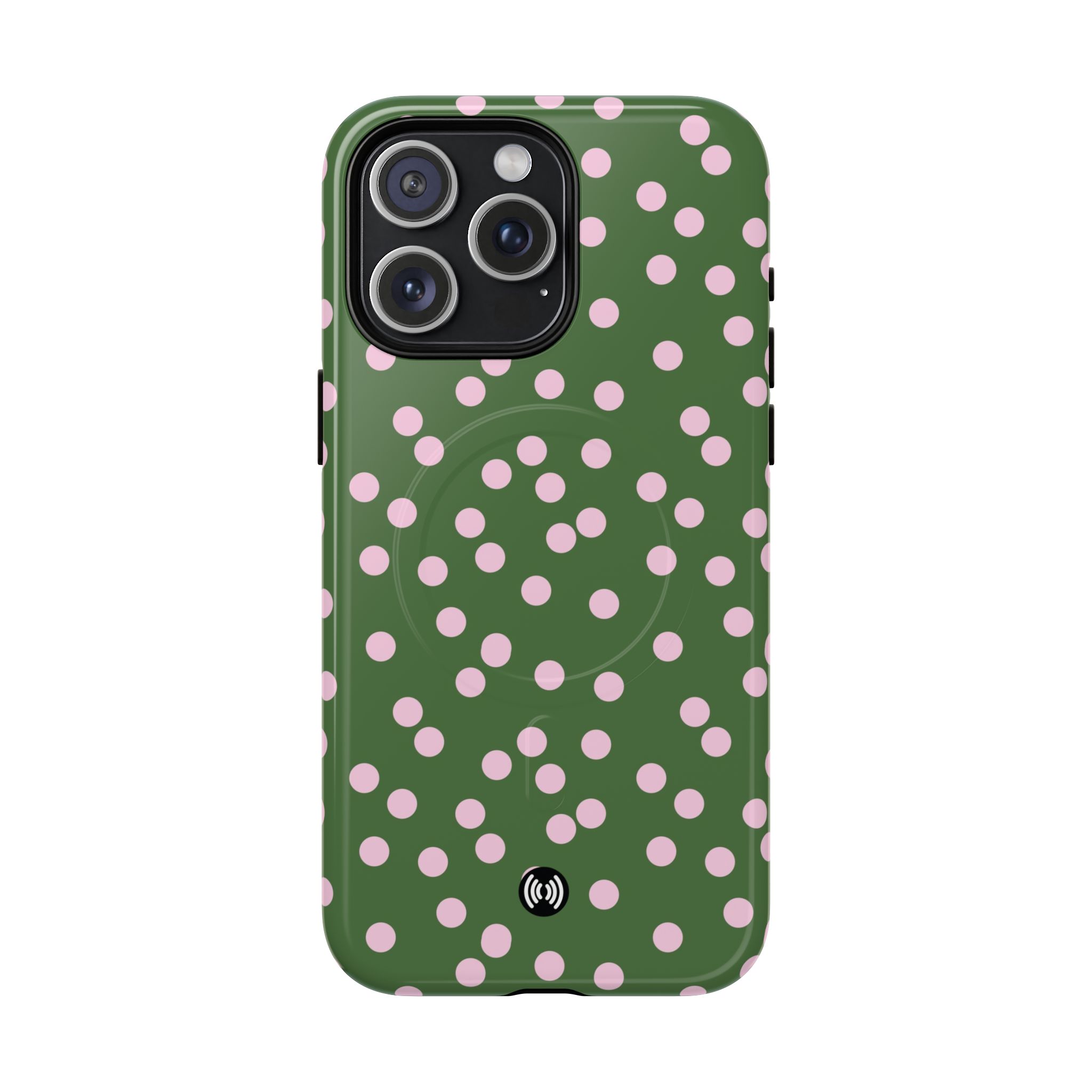 Green Polka Dot Tough Magnetic Phone Case — Slim Protective MagSafe-Compatible Cover - Image 6