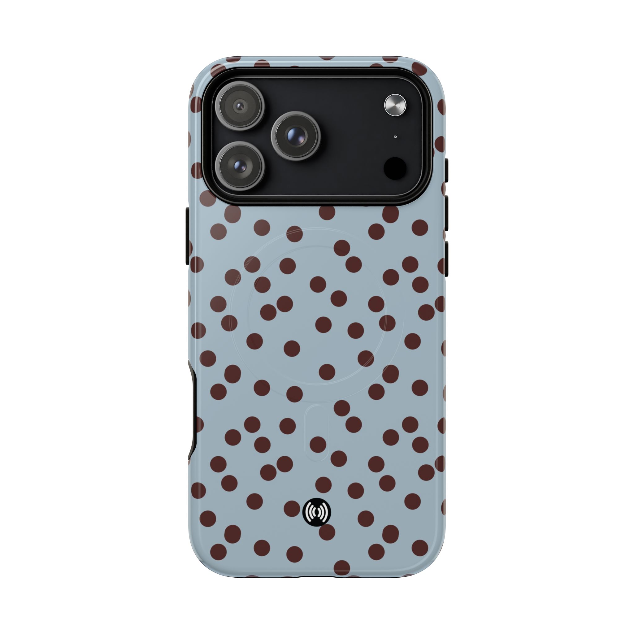 Polka Dot Magnetic Phone Case — Blue with Brown Spots (Tough Magnetic Case) - Image 24