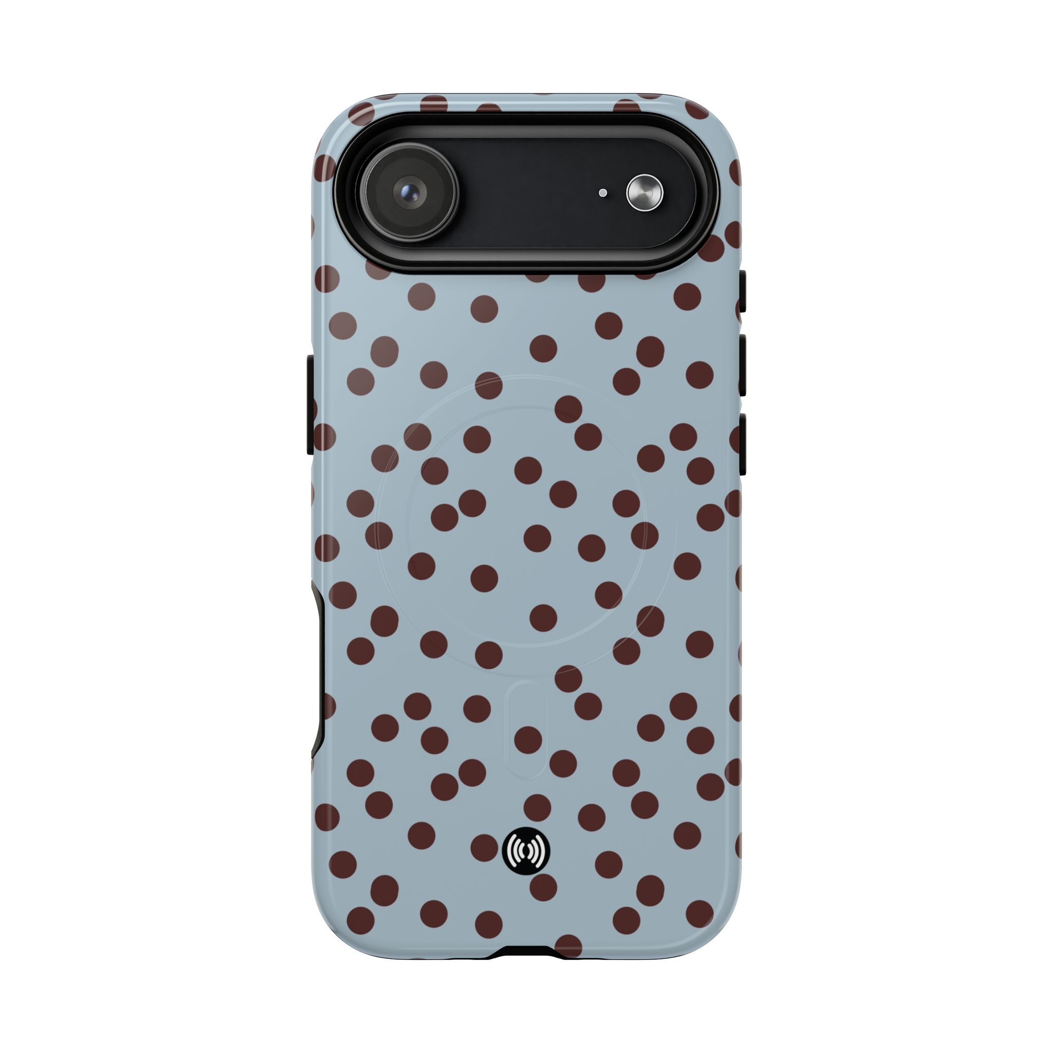 Polka Dot Magnetic Phone Case — Blue with Brown Spots (Tough Magnetic Case) - Image 21