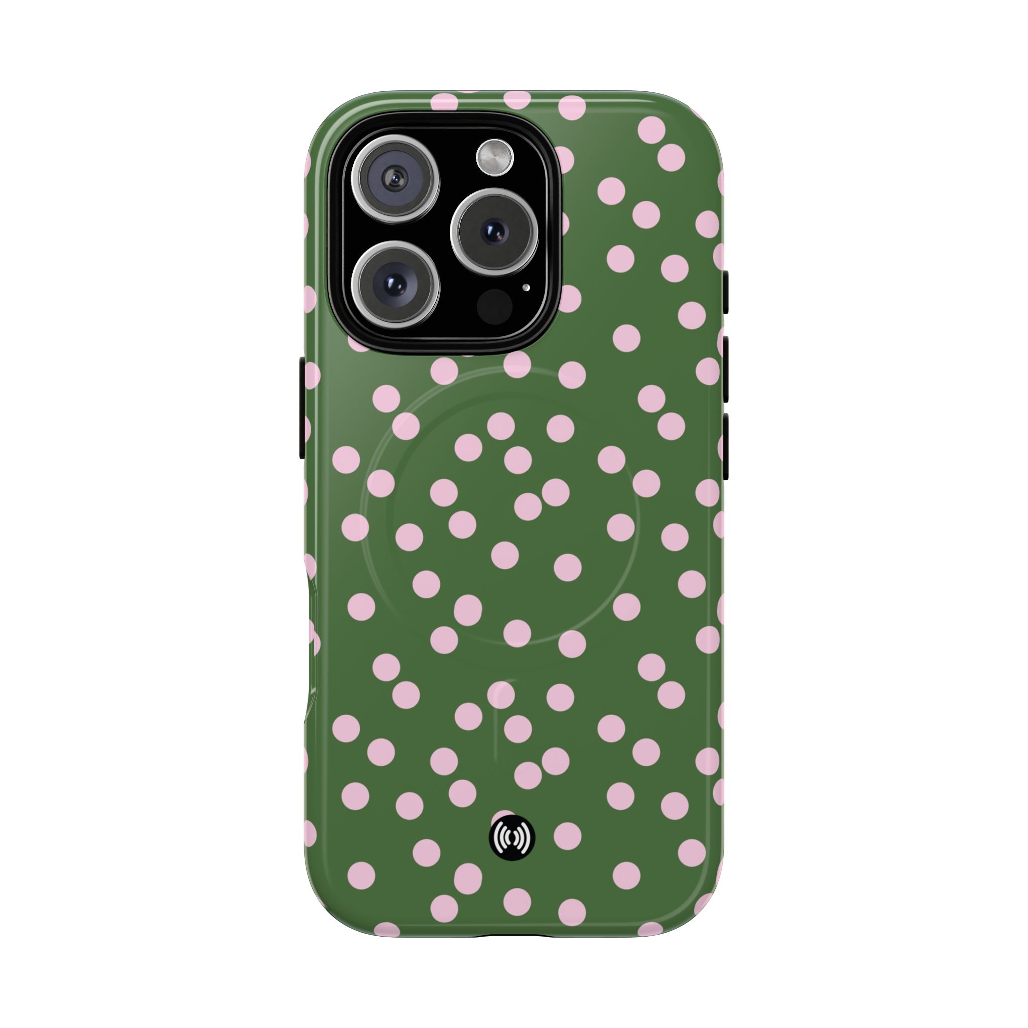 Green Polka Dot Tough Magnetic Phone Case — Slim Protective MagSafe-Compatible Cover - Image 8