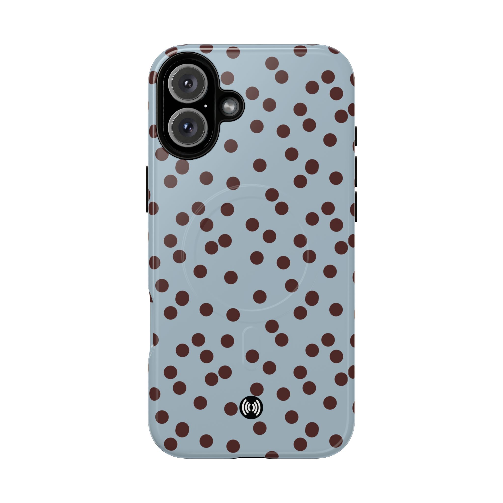 Polka Dot Magnetic Phone Case — Blue with Brown Spots (Tough Magnetic Case) - Image 17