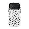 Black and white polka dot MagSafe phone case for iPhone