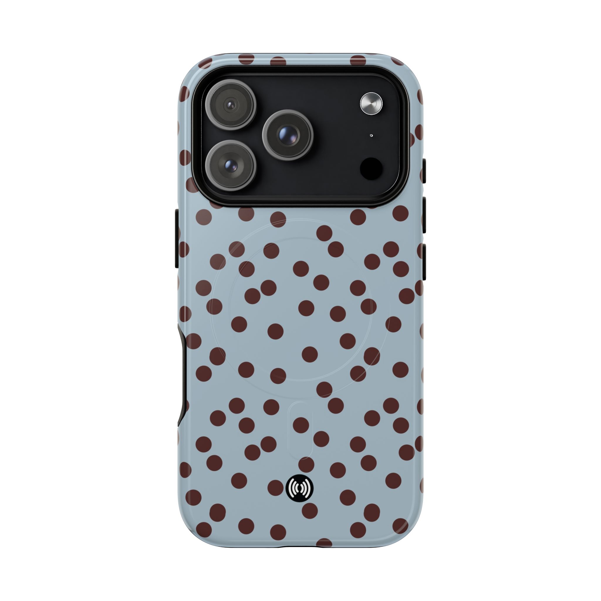 Polka Dot Magnetic Phone Case — Blue with Brown Spots (Tough Magnetic Case) - Image 23