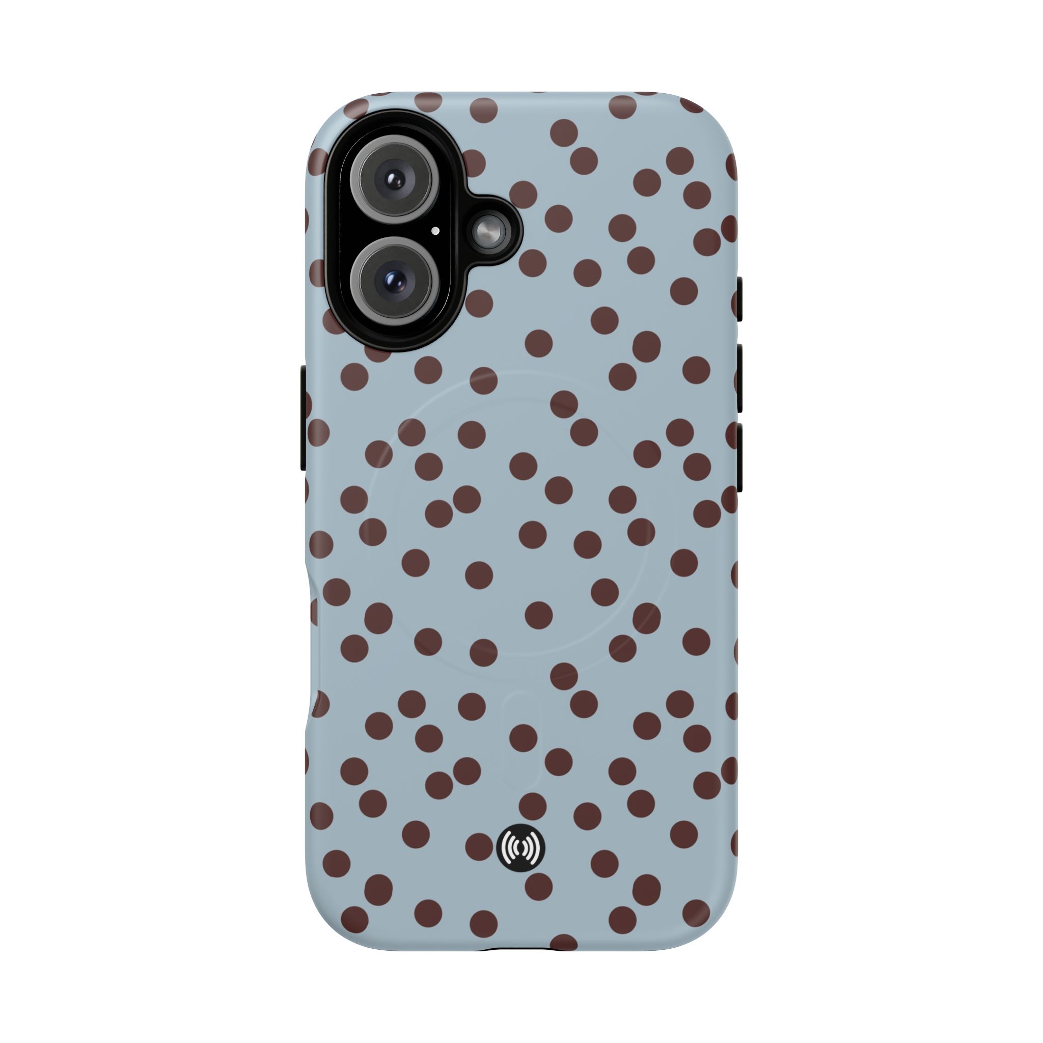Polka Dot Magnetic Phone Case — Blue with Brown Spots (Tough Magnetic Case) - Image 16