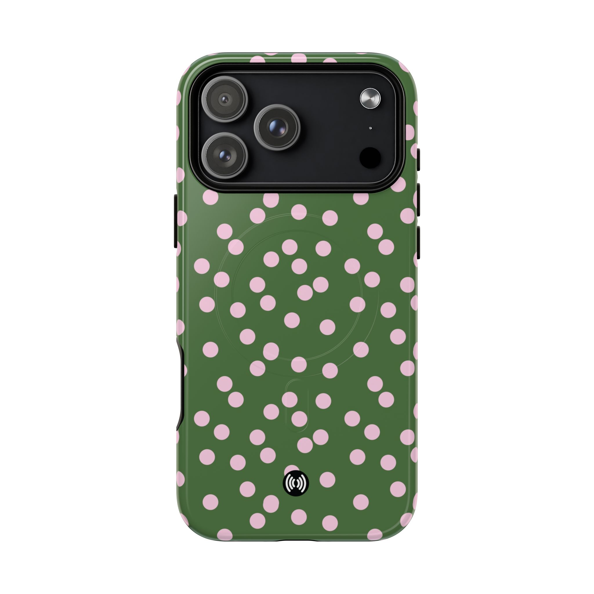 Green Polka Dot Tough Magnetic Phone Case — Slim Protective MagSafe-Compatible Cover - Image 24