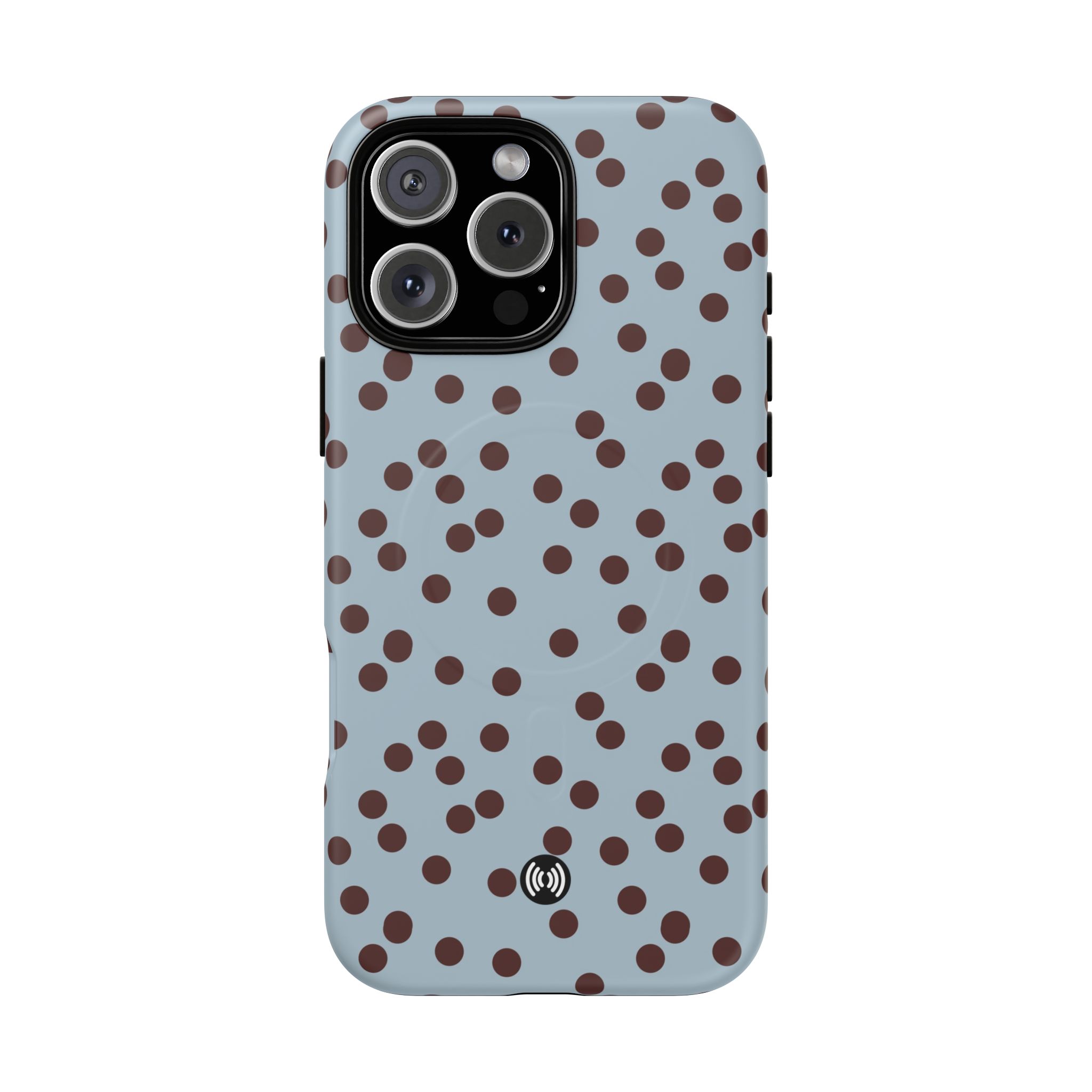 Polka Dot Magnetic Phone Case — Blue with Brown Spots (Tough Magnetic Case) - Image 13